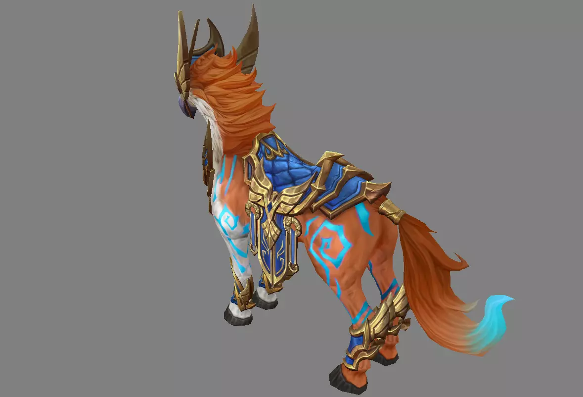 Mount - Horse Type 63 Low-poly 3D model_3