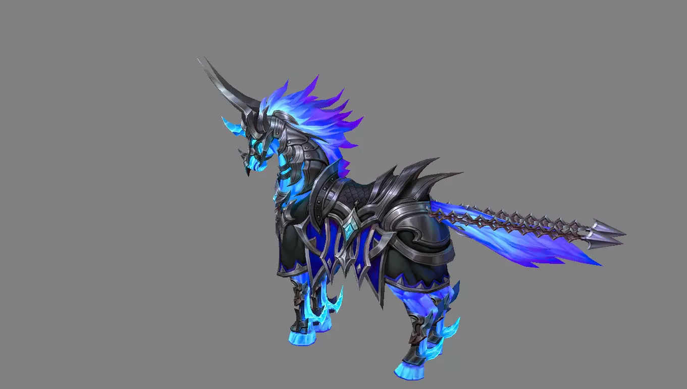 Mount - Horse Type 57 Low-poly 3D model_3