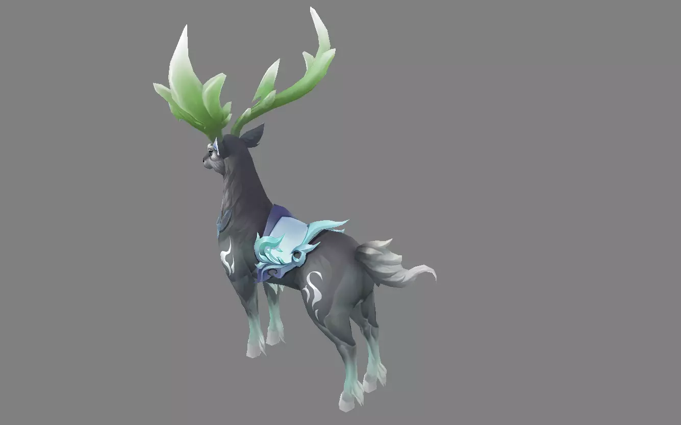 Mount - Horse Type 52 Low-poly 3D model_3