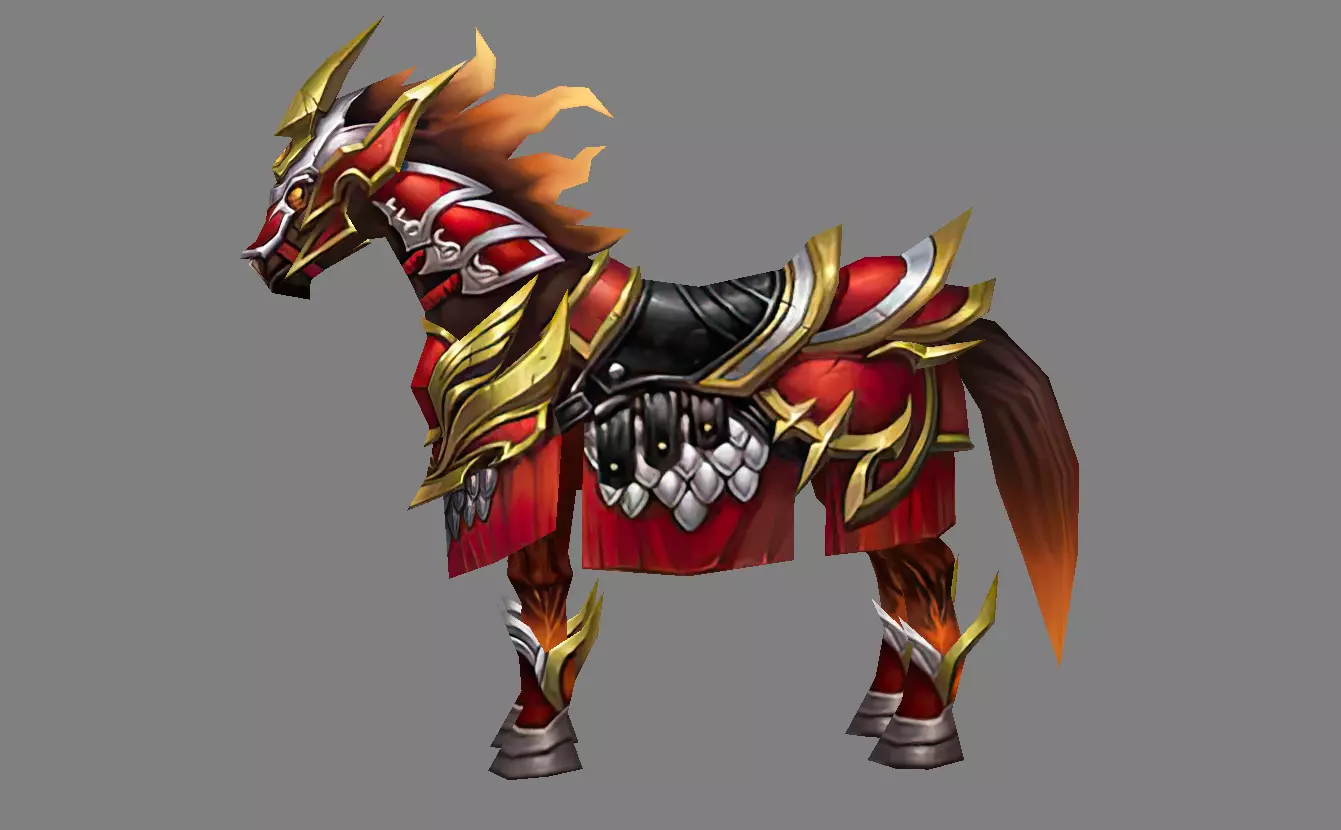 Mount - Horse Type 42 Low-poly 3D model_0