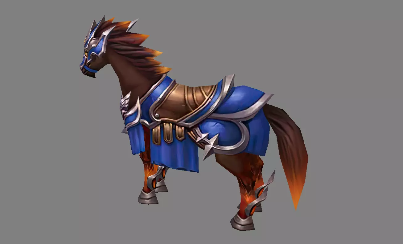 Mount - Horse Type 40 Low-poly 3D model_3
