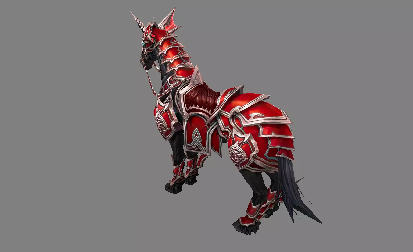 Mount - Horse Type 22 Low-poly 3D model_3