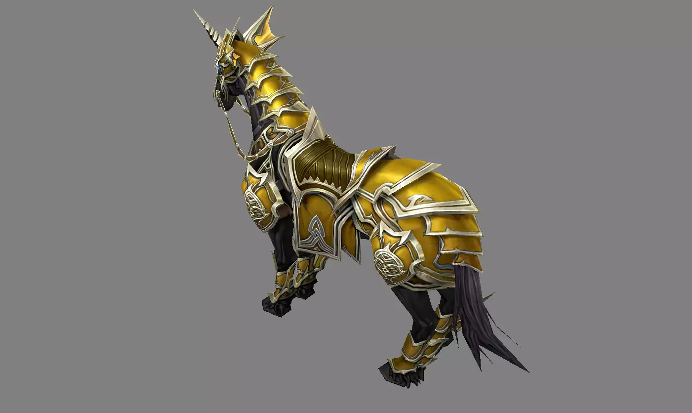 Mount - Horse Type 20 Low-poly 3D model_3