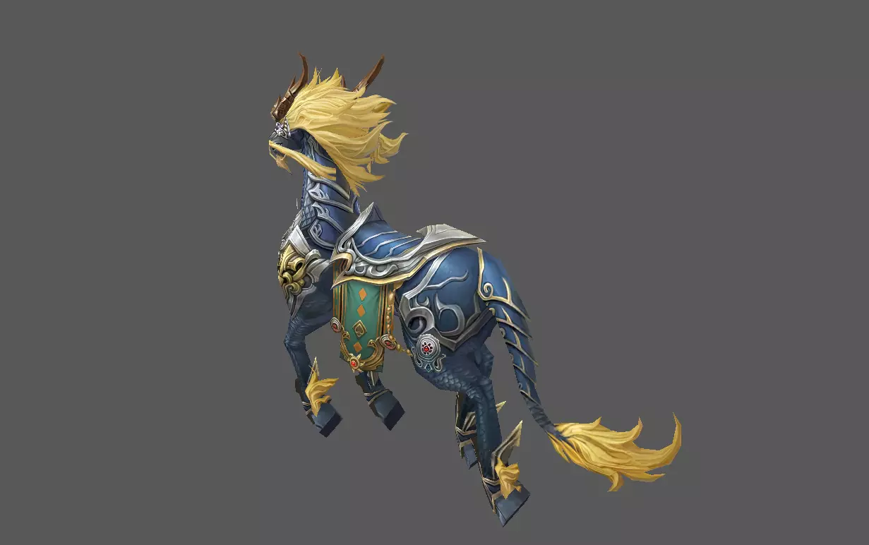 Mount - Horse Type 08 Low-poly 3D model_3