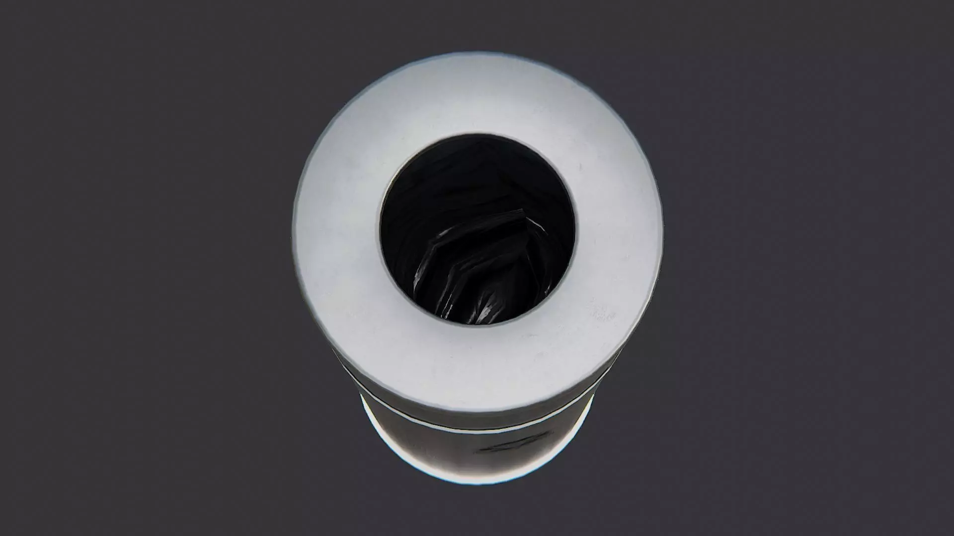 Metal Trash Can With Stripes Realistic Office Bin Low-poly 3D model_4