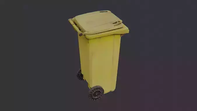 Plastic Yellow Trash Bin with Lid