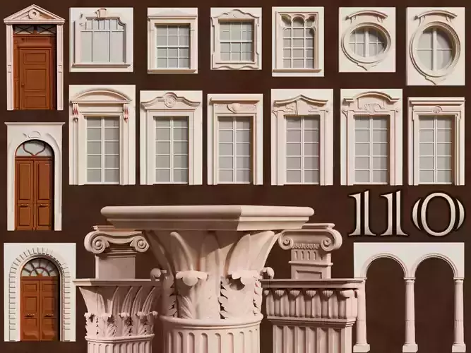 110 Neoclassical Colonial Architectural building elements 