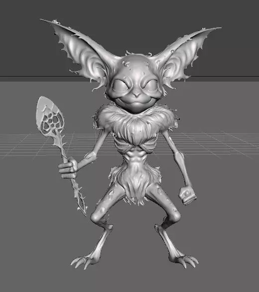 Abra Inspired Fantasy 3D Model for Games And Printing 3D model_0