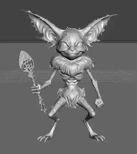 Abra Inspired Fantasy 3D Model for Games And Printing