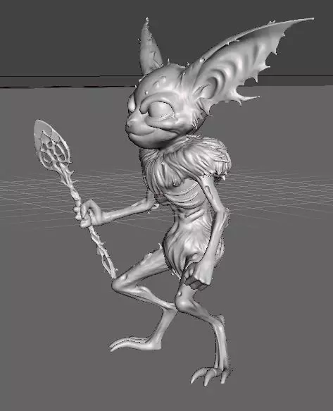 Abra Inspired Fantasy 3D Model for Games And Printing 3D model_1