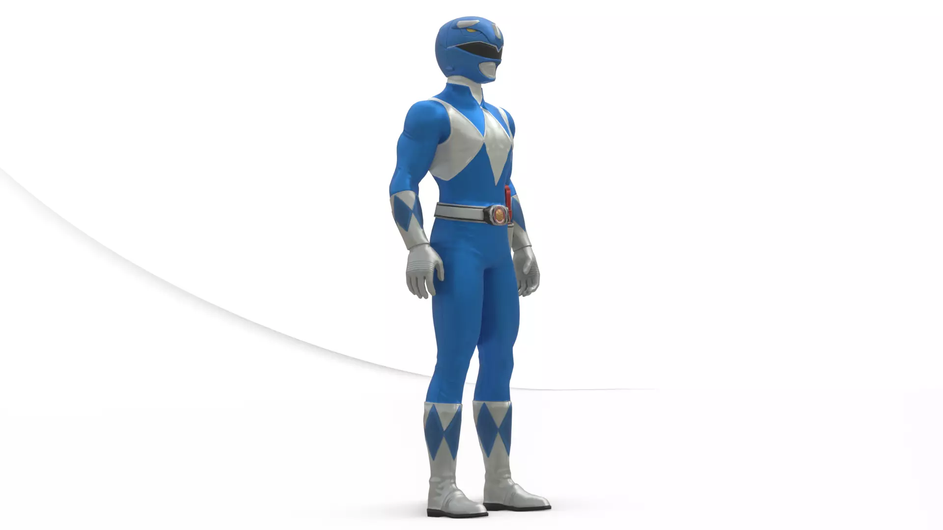 Blue Ranger 3D ModelPower Rangers Rigged Animated Low-poly 3D model_10