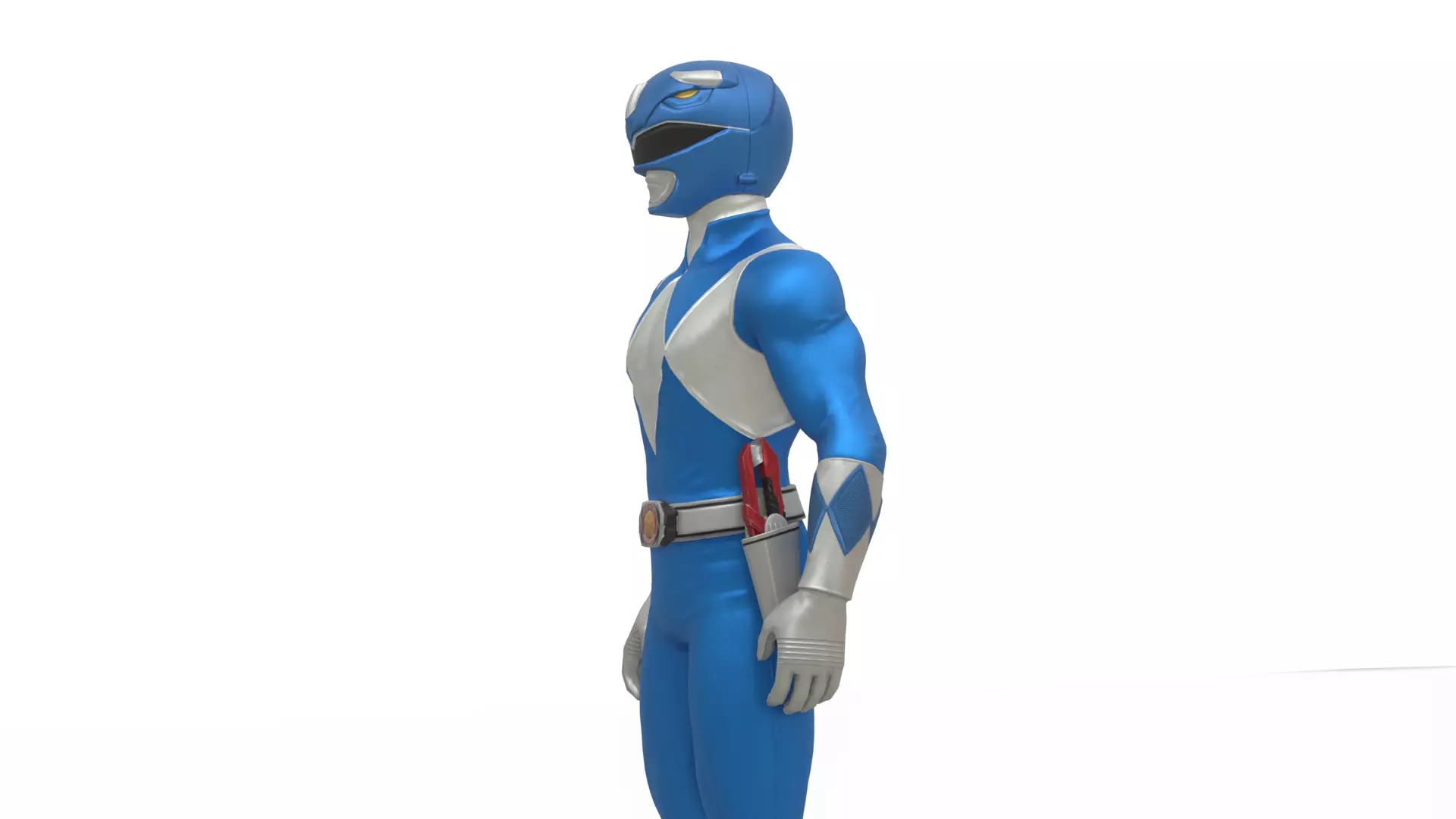 Blue Ranger 3D ModelPower Rangers Rigged Animated Low-poly 3D model_11