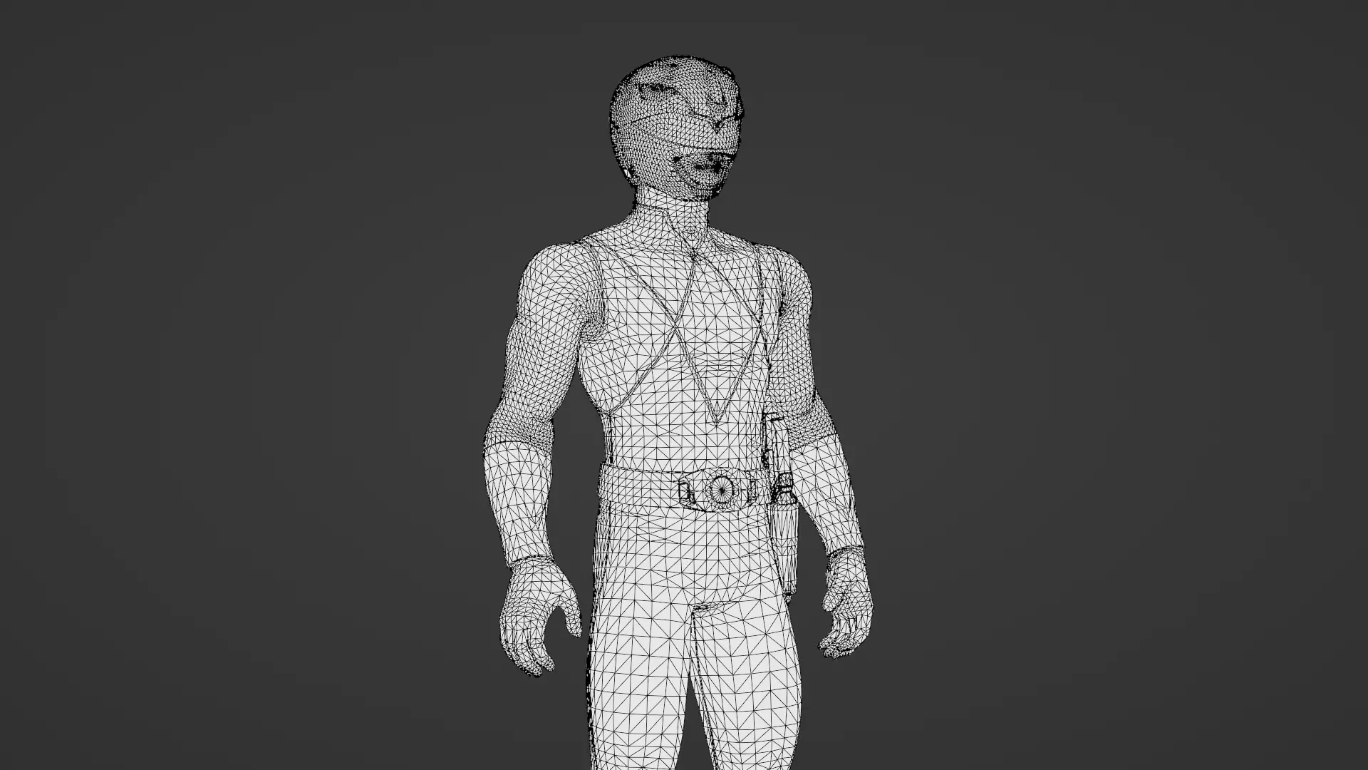 Blue Ranger 3D ModelPower Rangers Rigged Animated Low-poly 3D model_34