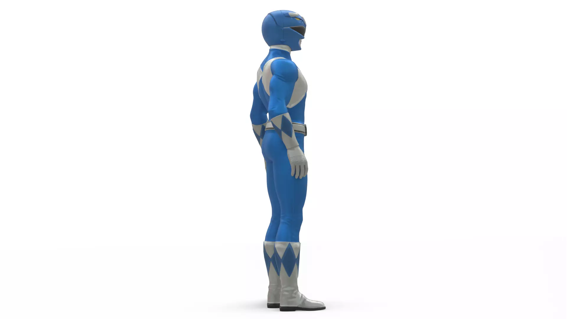 Blue Ranger 3D ModelPower Rangers Rigged Animated Low-poly 3D model_9