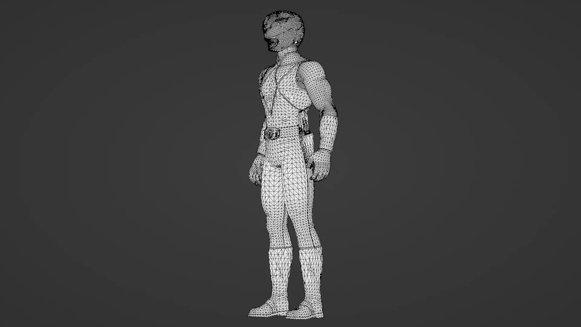 Blue Ranger 3D ModelPower Rangers Rigged Animated Low-poly 3D model_29
