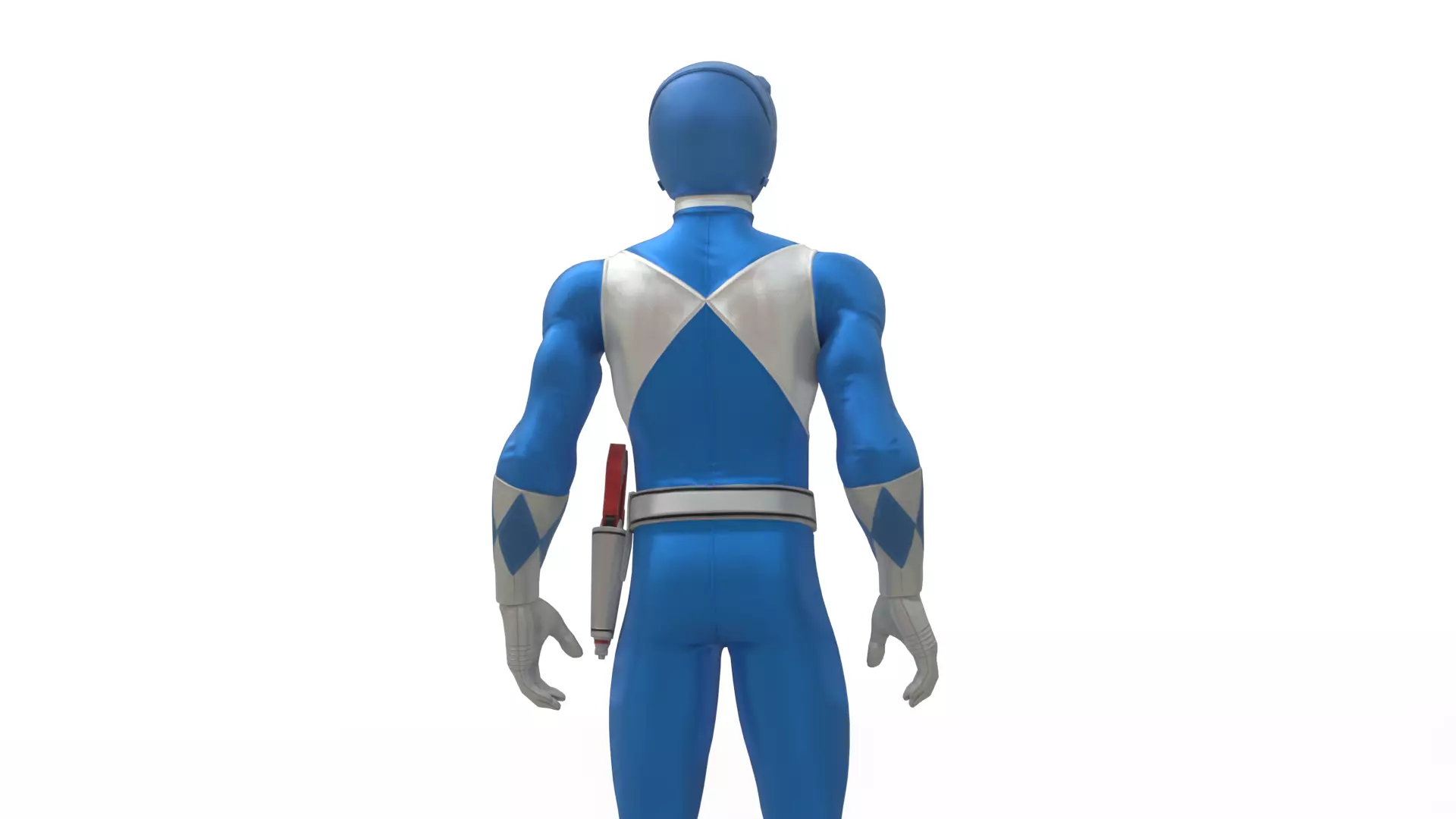 Blue Ranger 3D ModelPower Rangers Rigged Animated Low-poly 3D model_3