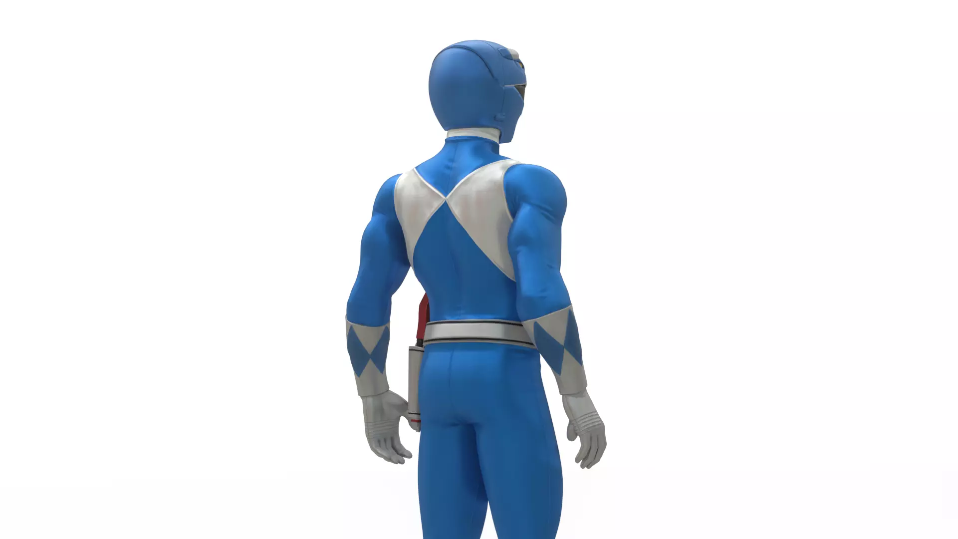 Blue Ranger 3D ModelPower Rangers Rigged Animated Low-poly 3D model_4