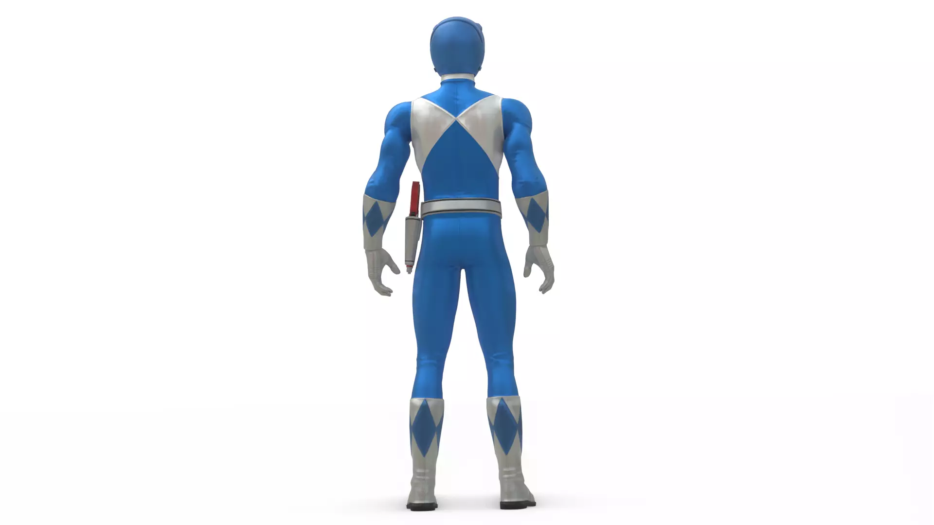 Blue Ranger 3D ModelPower Rangers Rigged Animated Low-poly 3D model_8