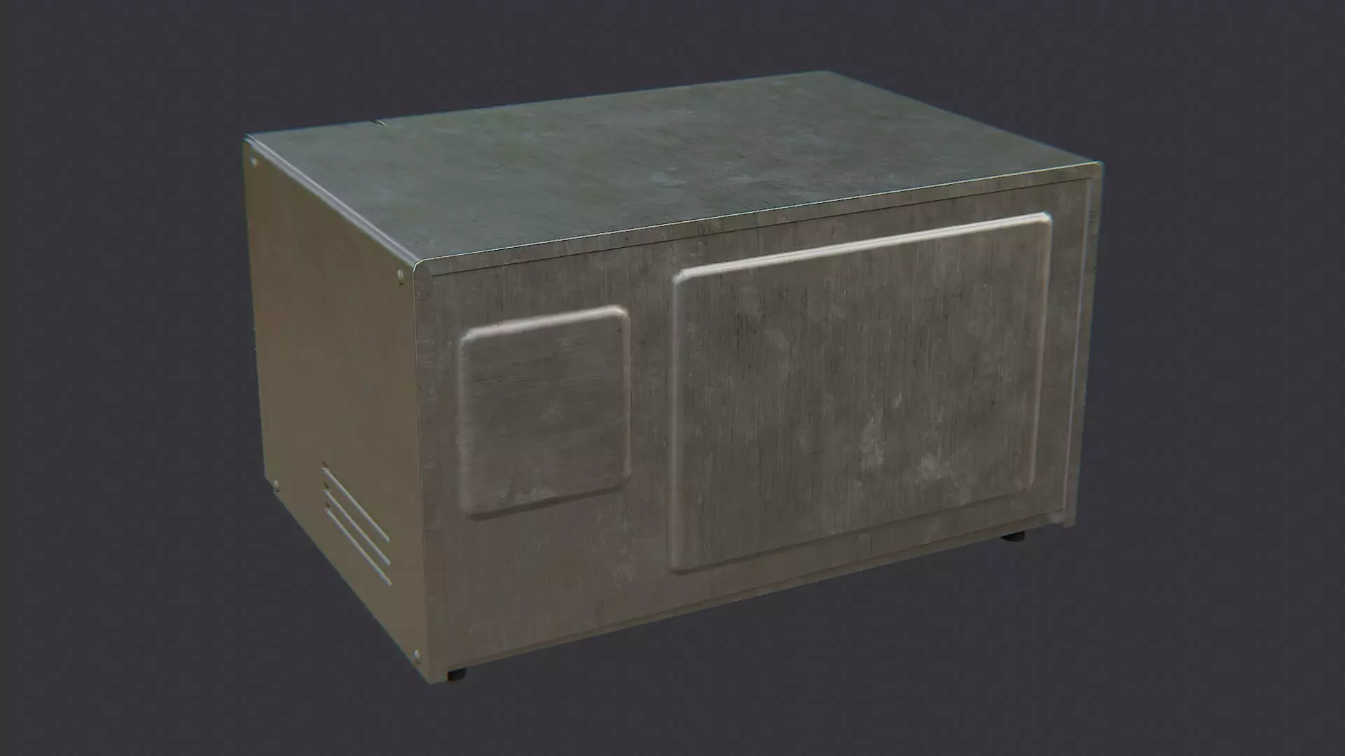 Metal Microwave Oven Low-poly 3D model_0