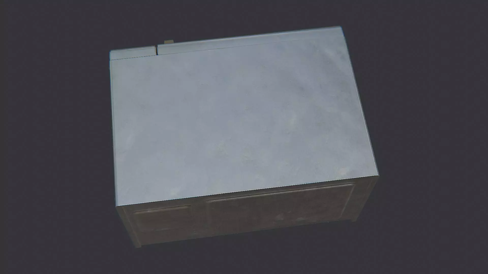 Metal Microwave Oven Low-poly 3D model_4