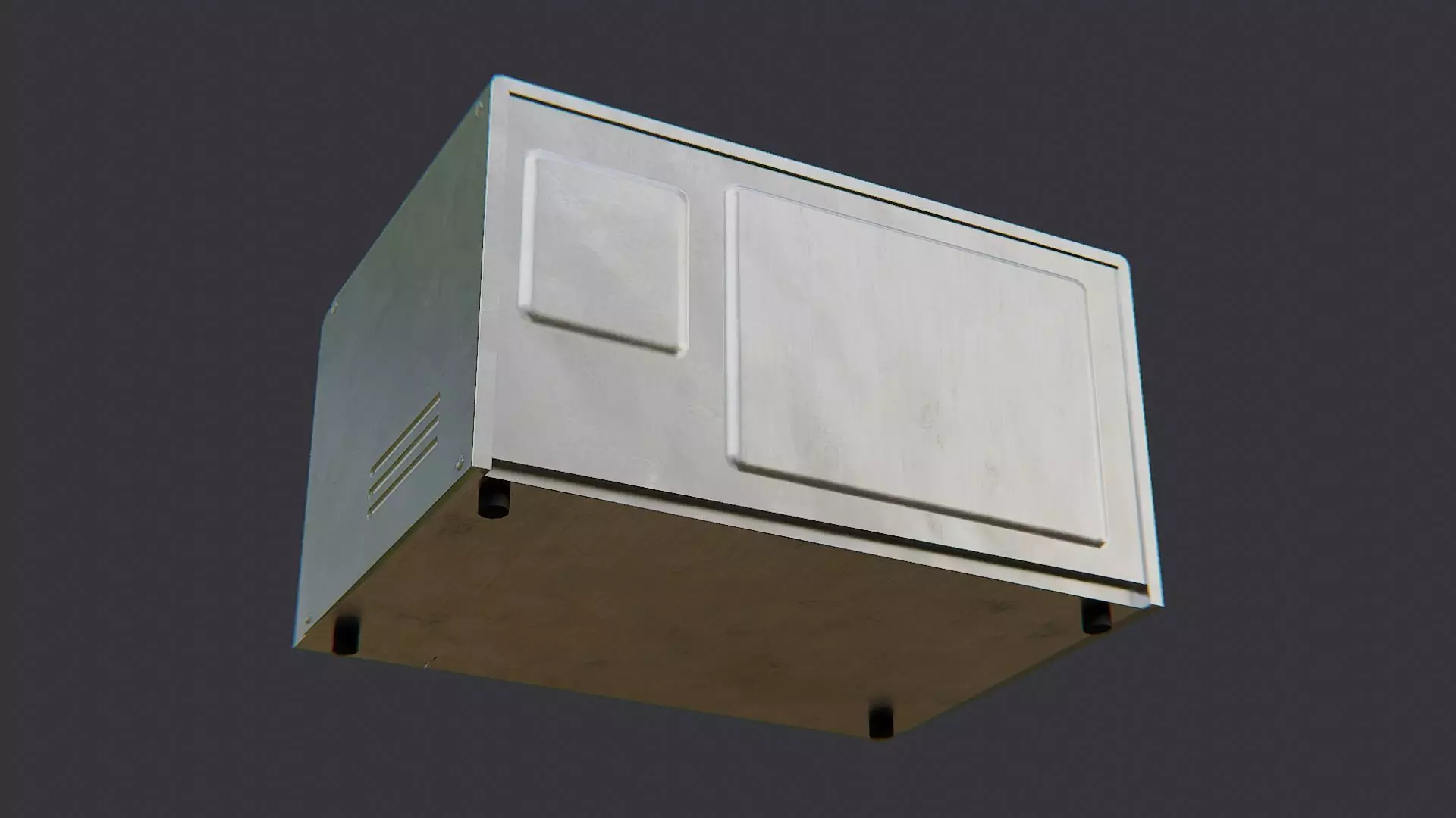 Metal Microwave Oven Low-poly 3D model_5