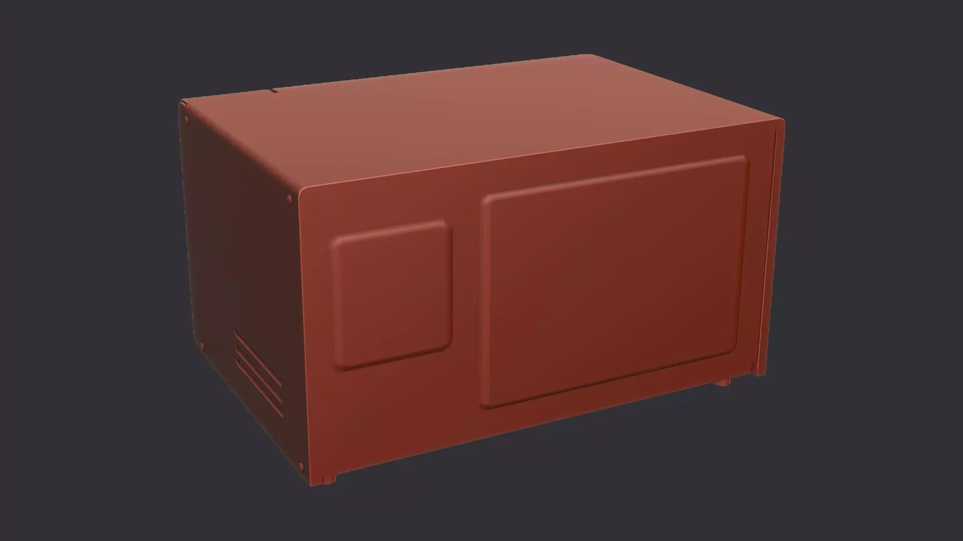 Metal Microwave Oven Low-poly 3D model_6