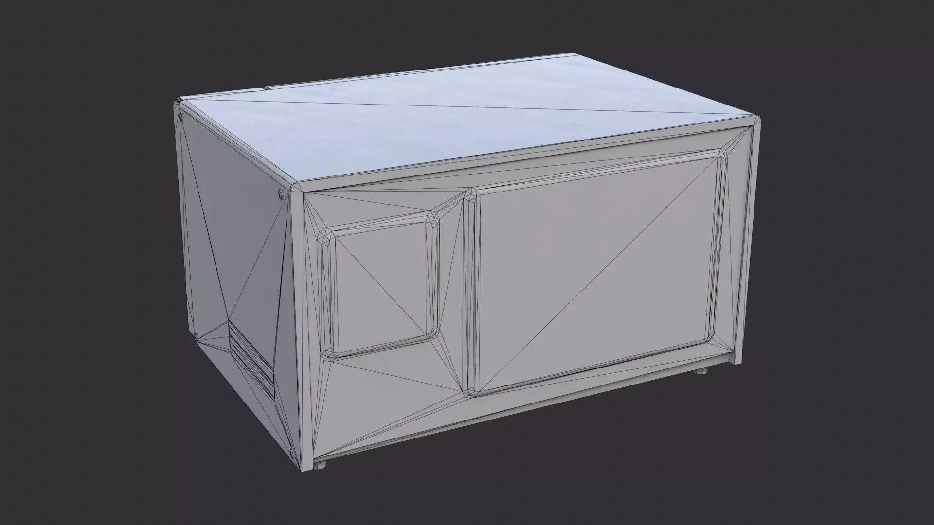 Metal Microwave Oven Low-poly 3D model_7