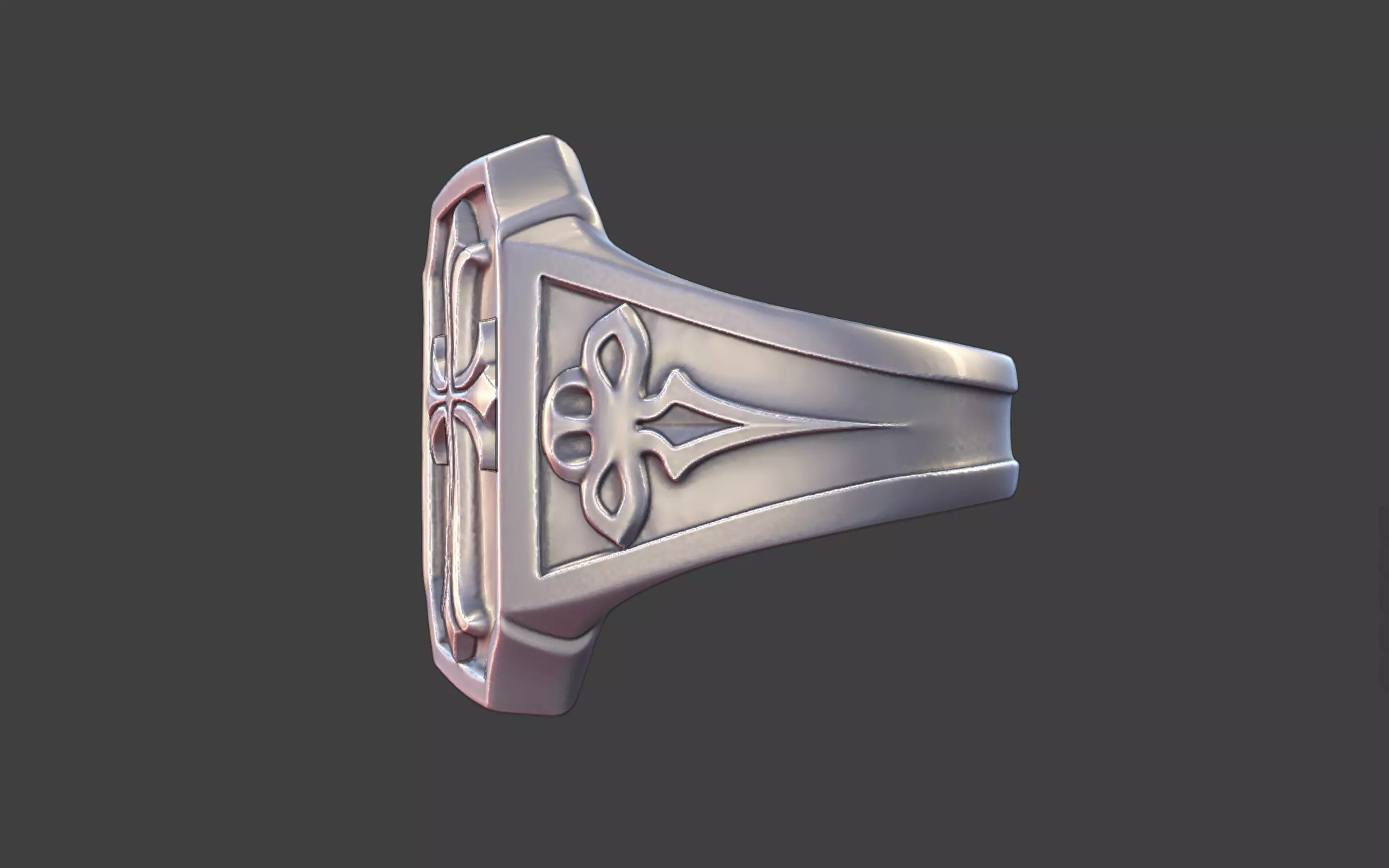 gothic cross ring modern cross ring 3D print model_14