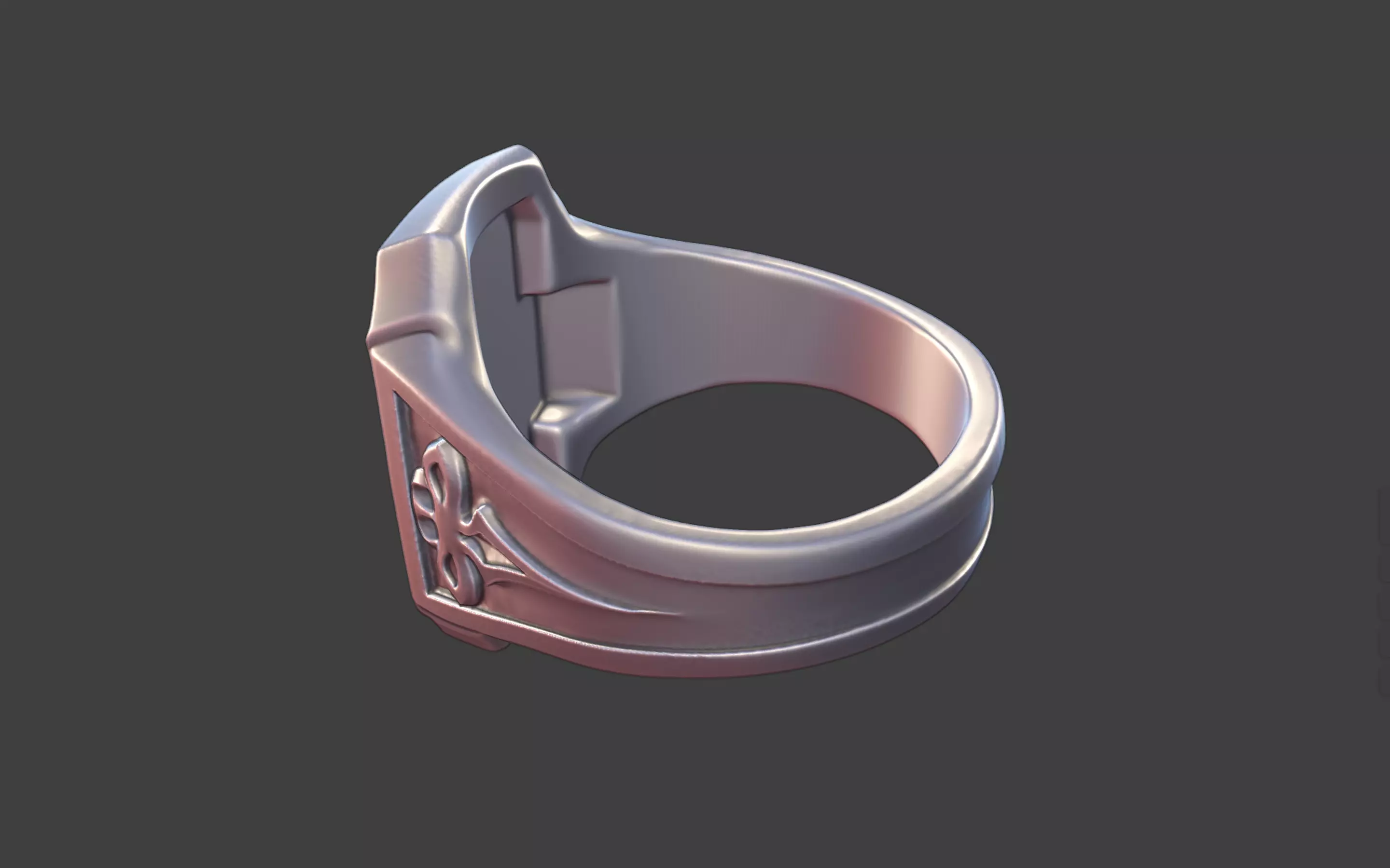 gothic cross ring modern cross ring 3D print model_4