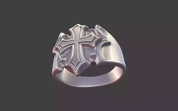 mooth Compact Modern Christian Cross Ring