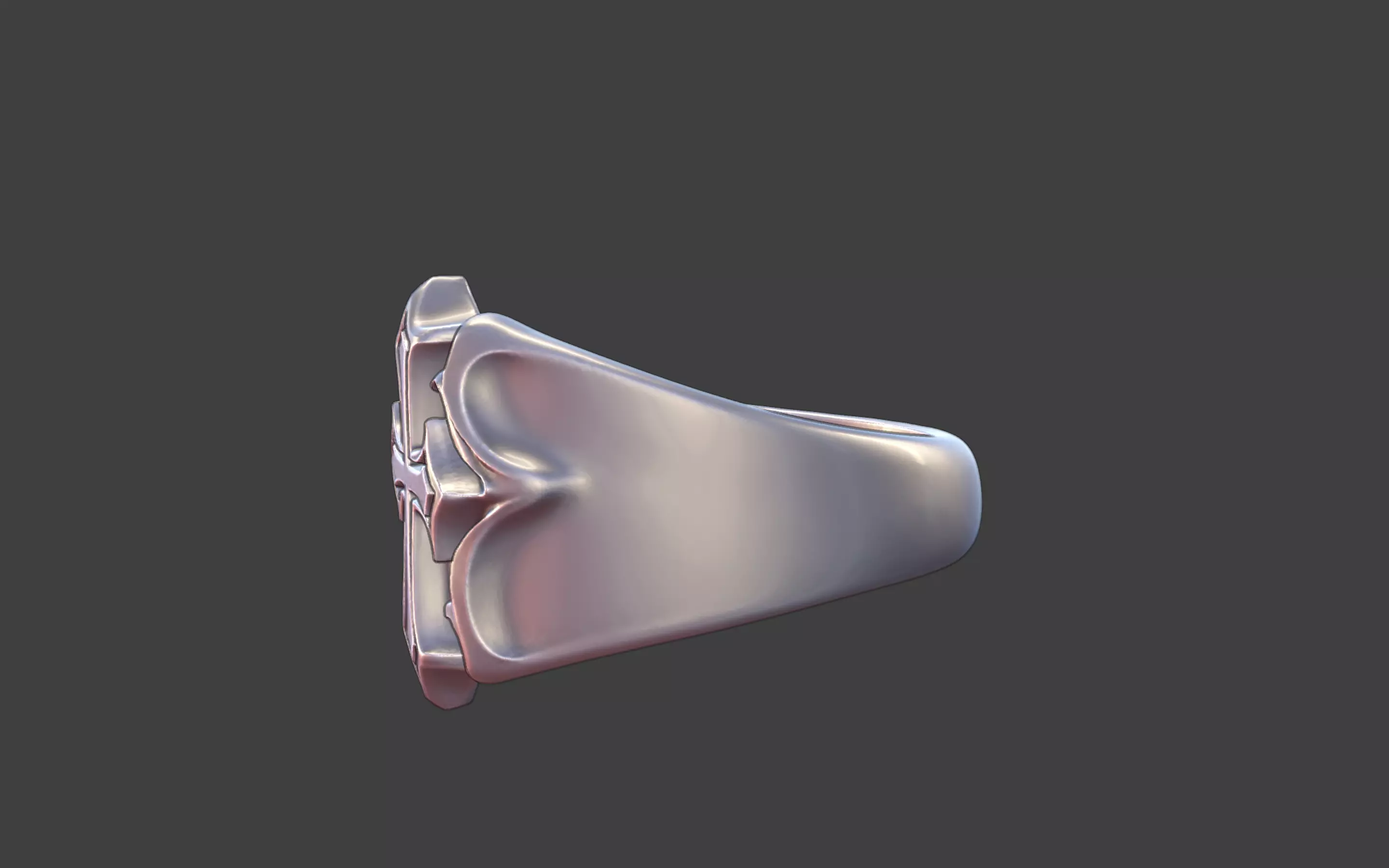 mooth Compact Modern Christian Cross Ring 3D print model_15