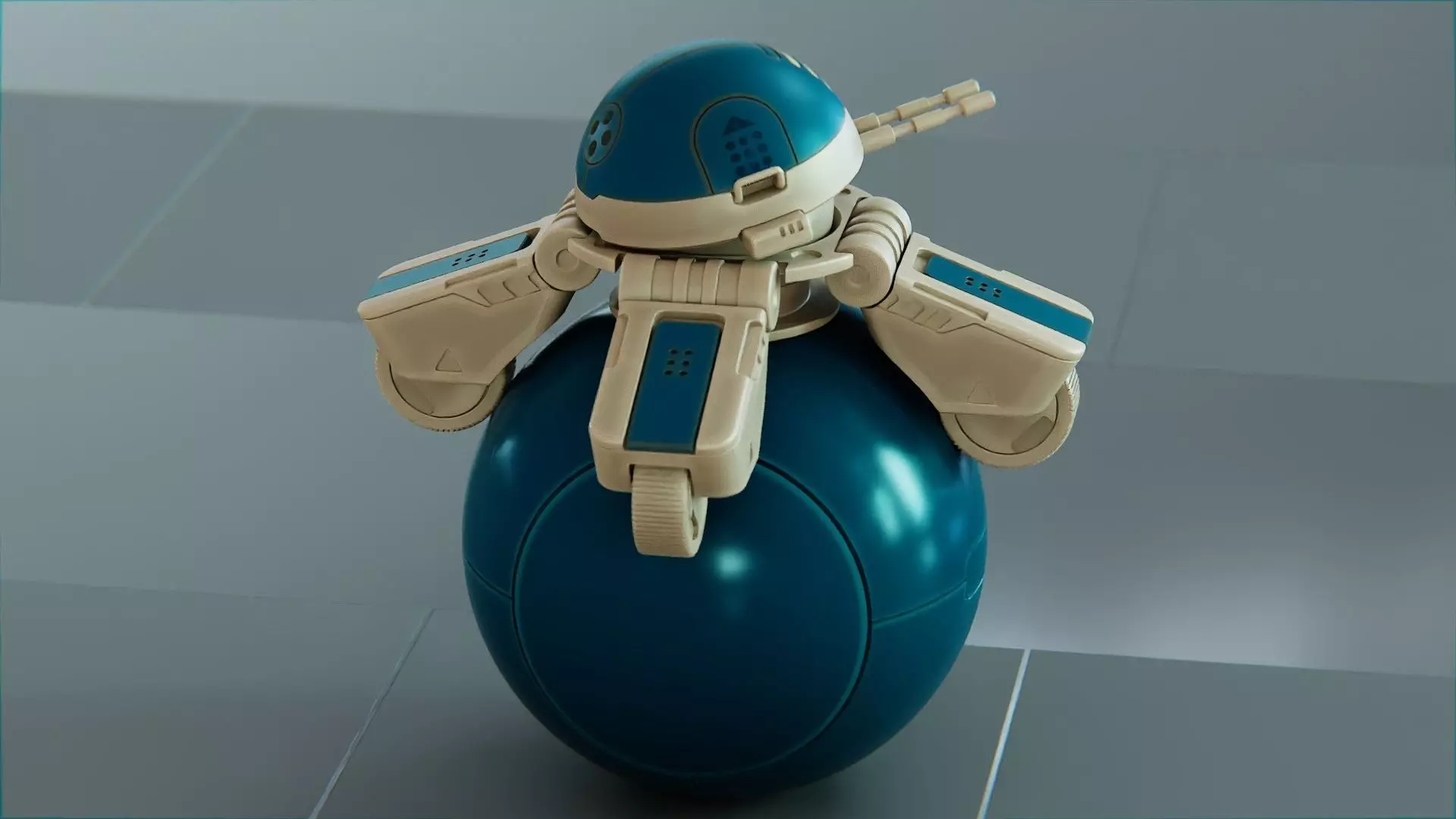 BALL ROBOT L-1 rigged 3D model_9