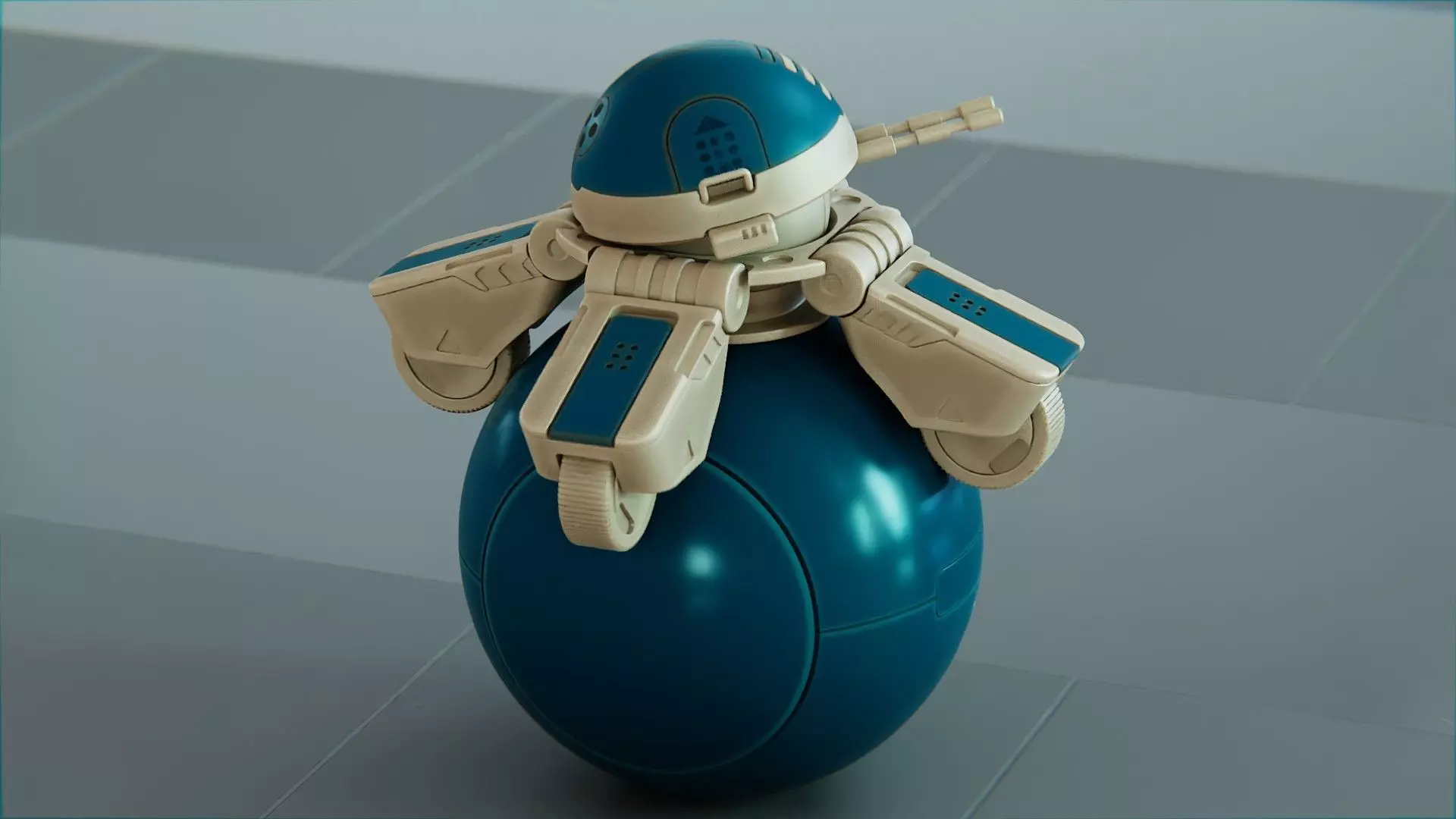 BALL ROBOT L-1 rigged 3D model_8
