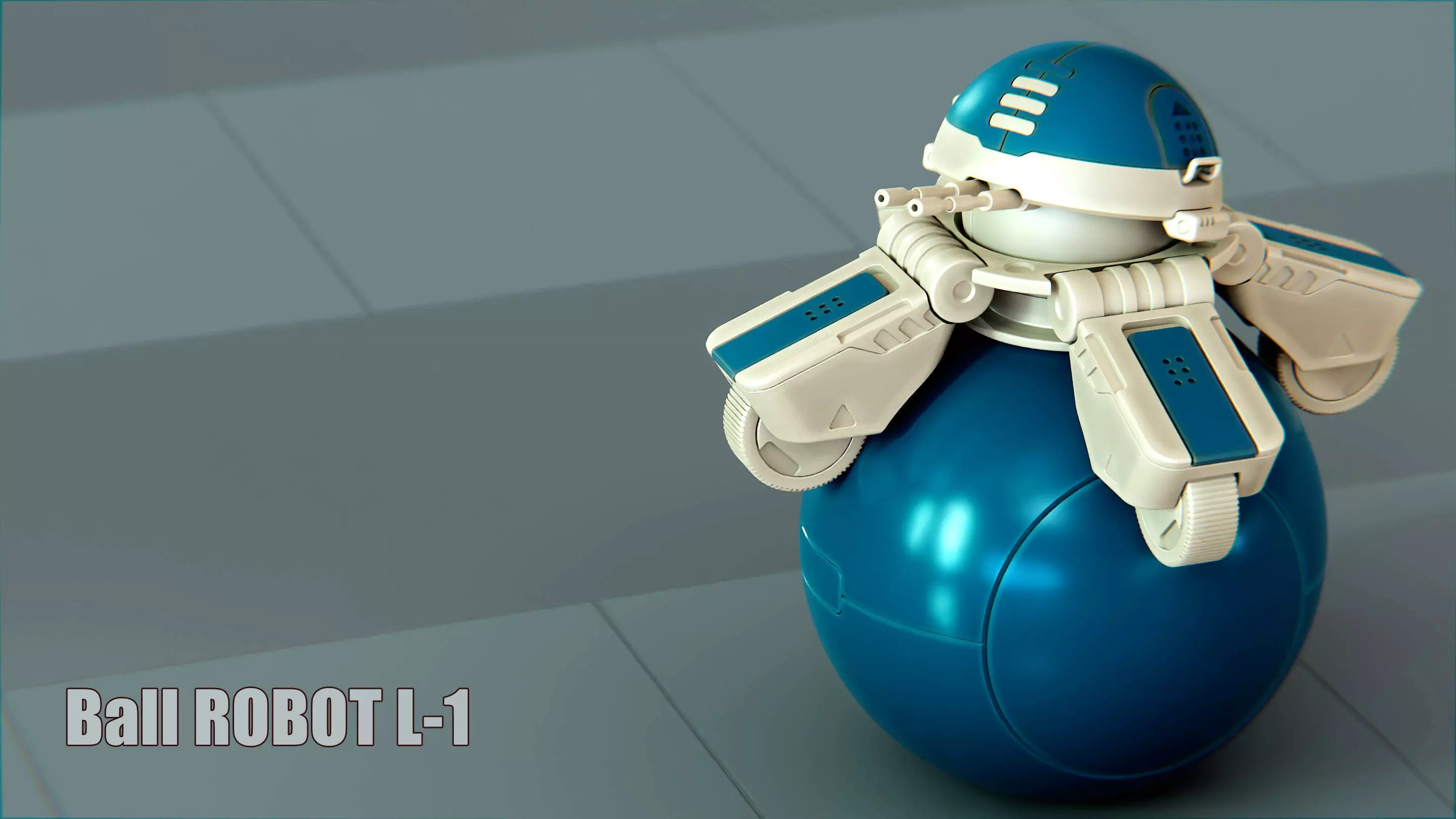 BALL ROBOT L-1 rigged 3D model_0