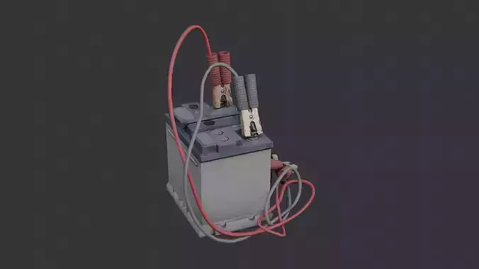 Car Battery with Jumpers and Cables