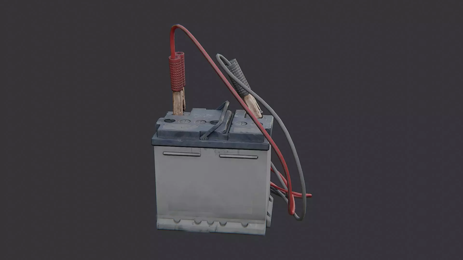 Car Battery with Jumpers and Cables Low-poly 3D model_1