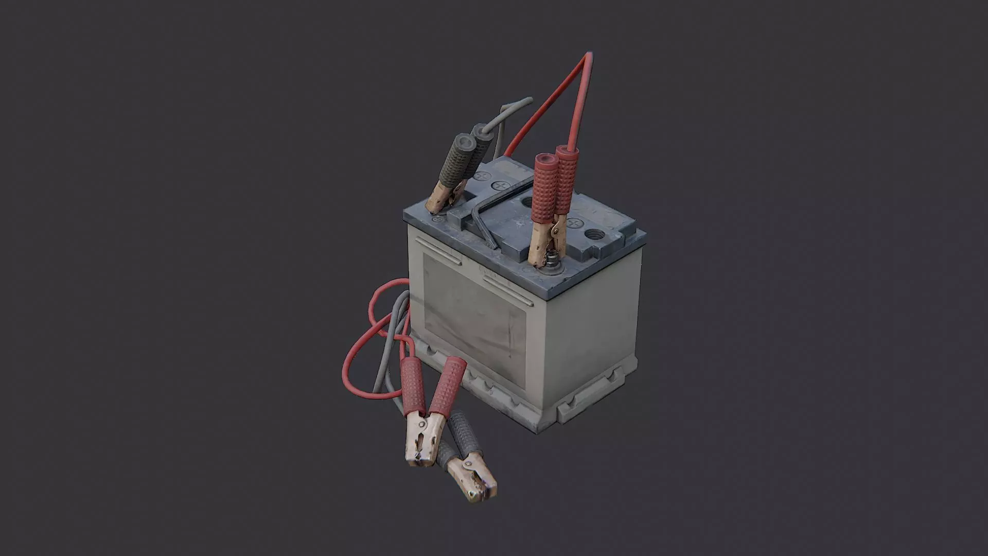 Car Battery with Jumpers and Cables Low-poly 3D model_3