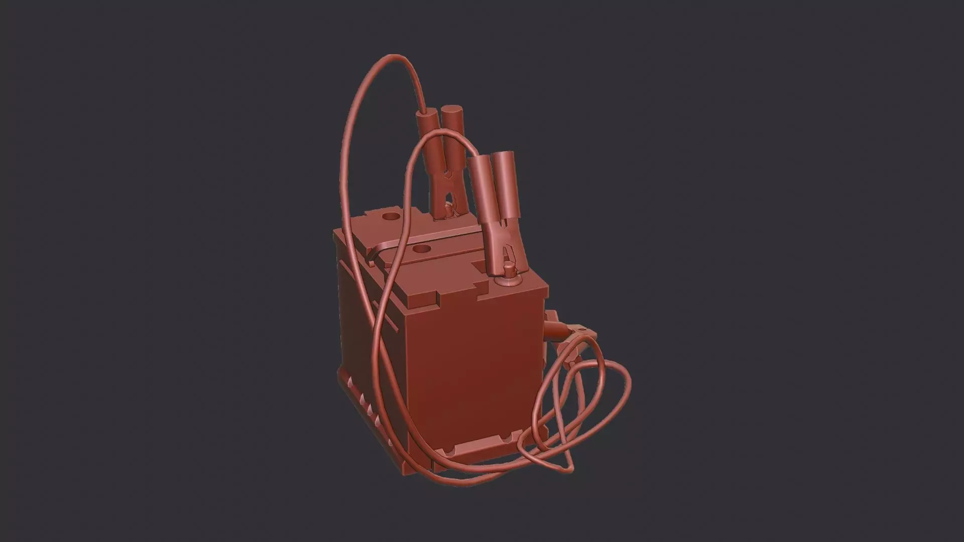 Car Battery with Jumpers and Cables Low-poly 3D model_6