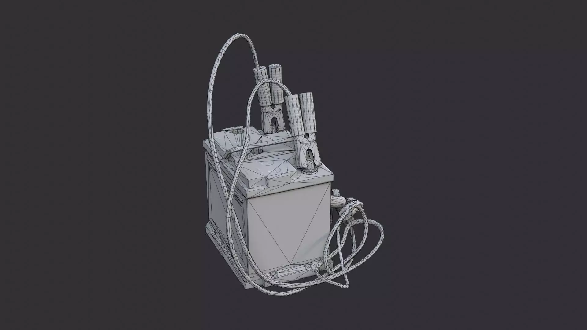 Car Battery with Jumpers and Cables Low-poly 3D model_7