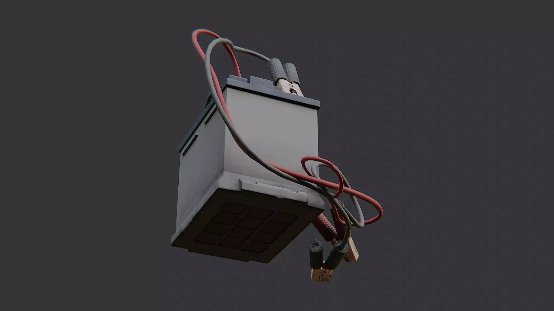 Car Battery with Jumpers and Cables Low-poly 3D model_5