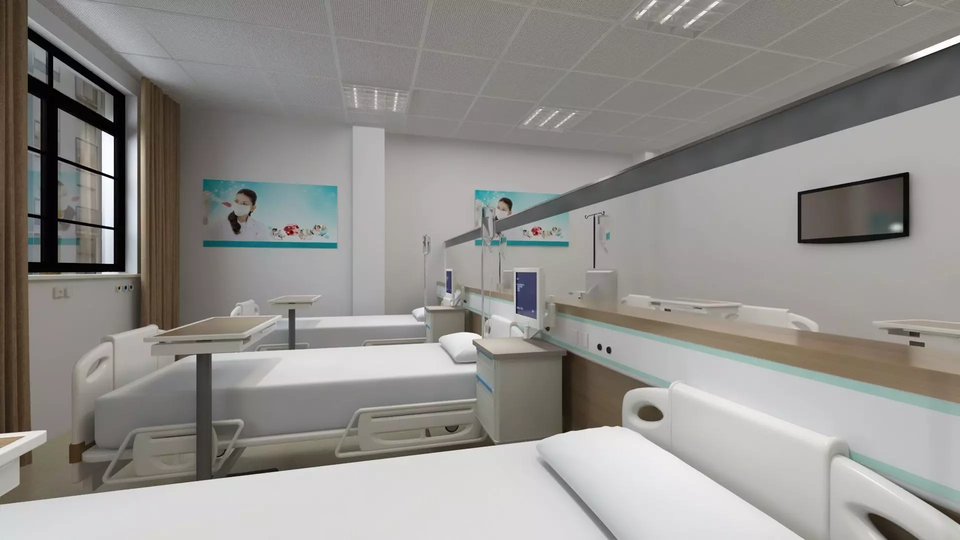 Full Wardroom for 6 Patients 3D model_5