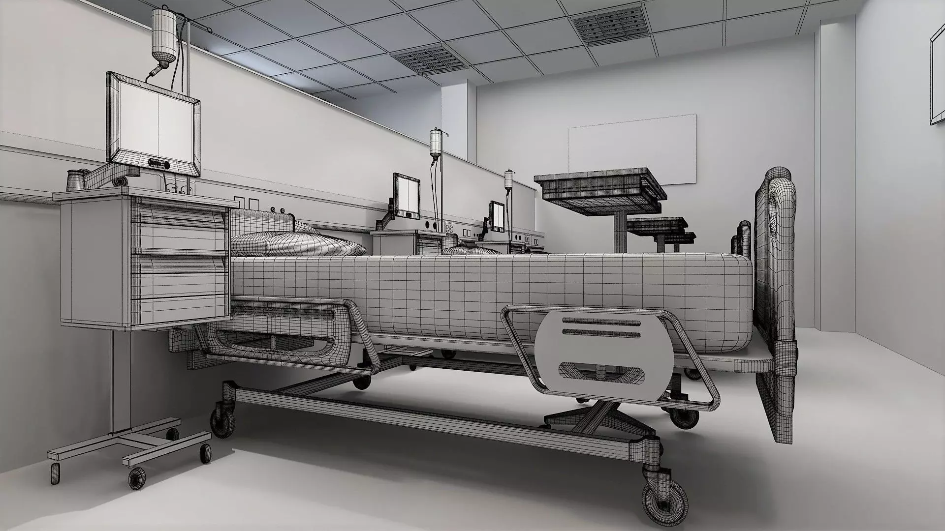 Full Wardroom for 6 Patients 3D model_3