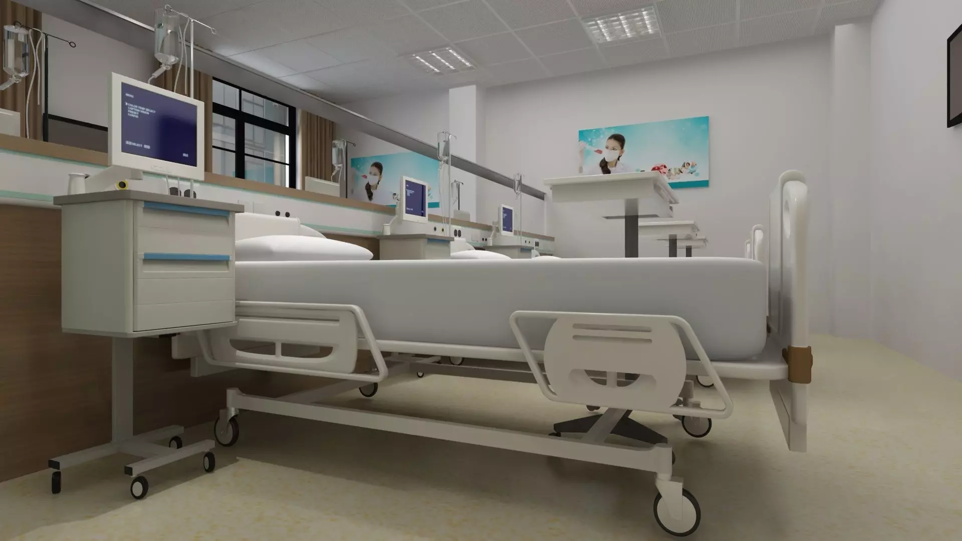 Full Wardroom for 6 Patients 3D model_2