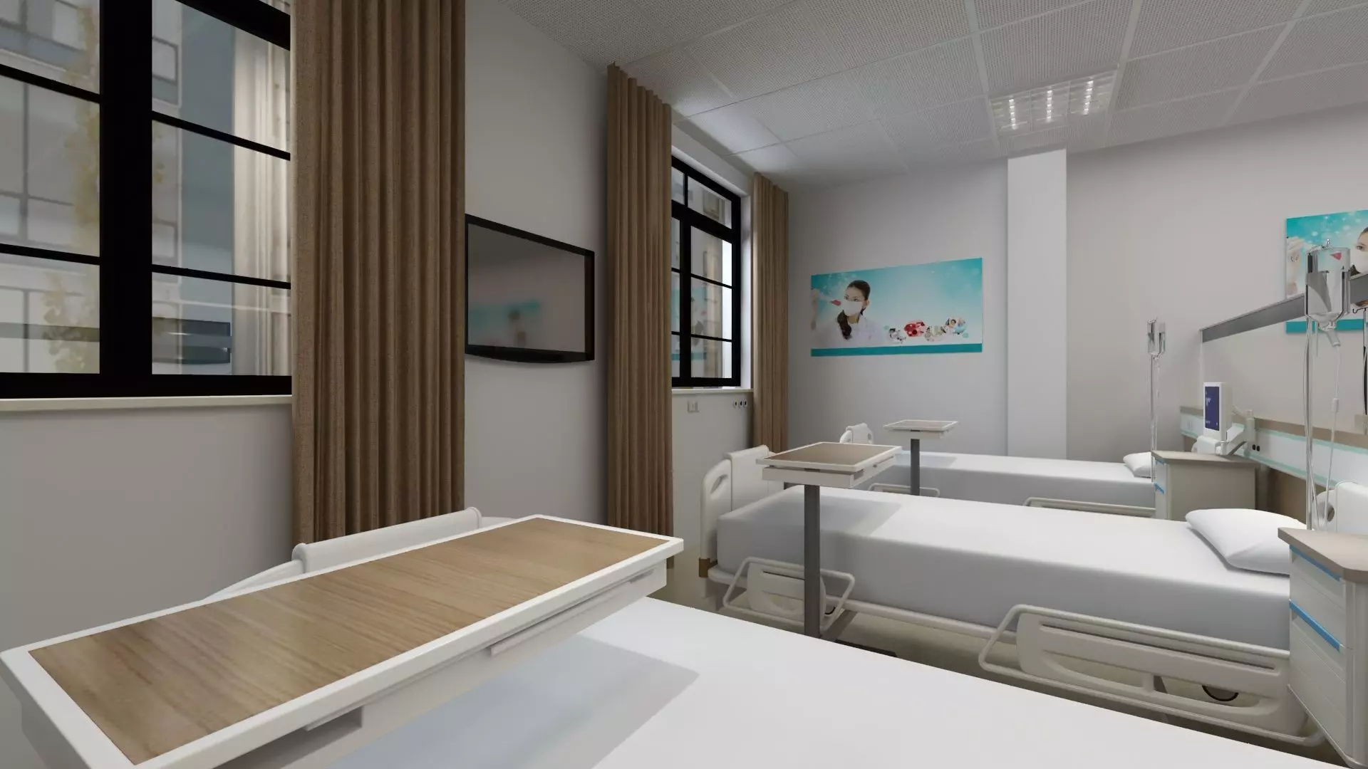 Full Wardroom for 6 Patients 3D model_4