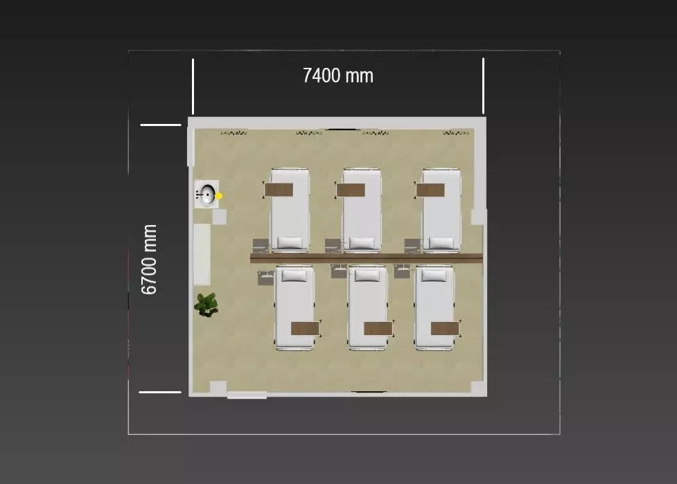 Full Wardroom for 6 Patients 3D model_19