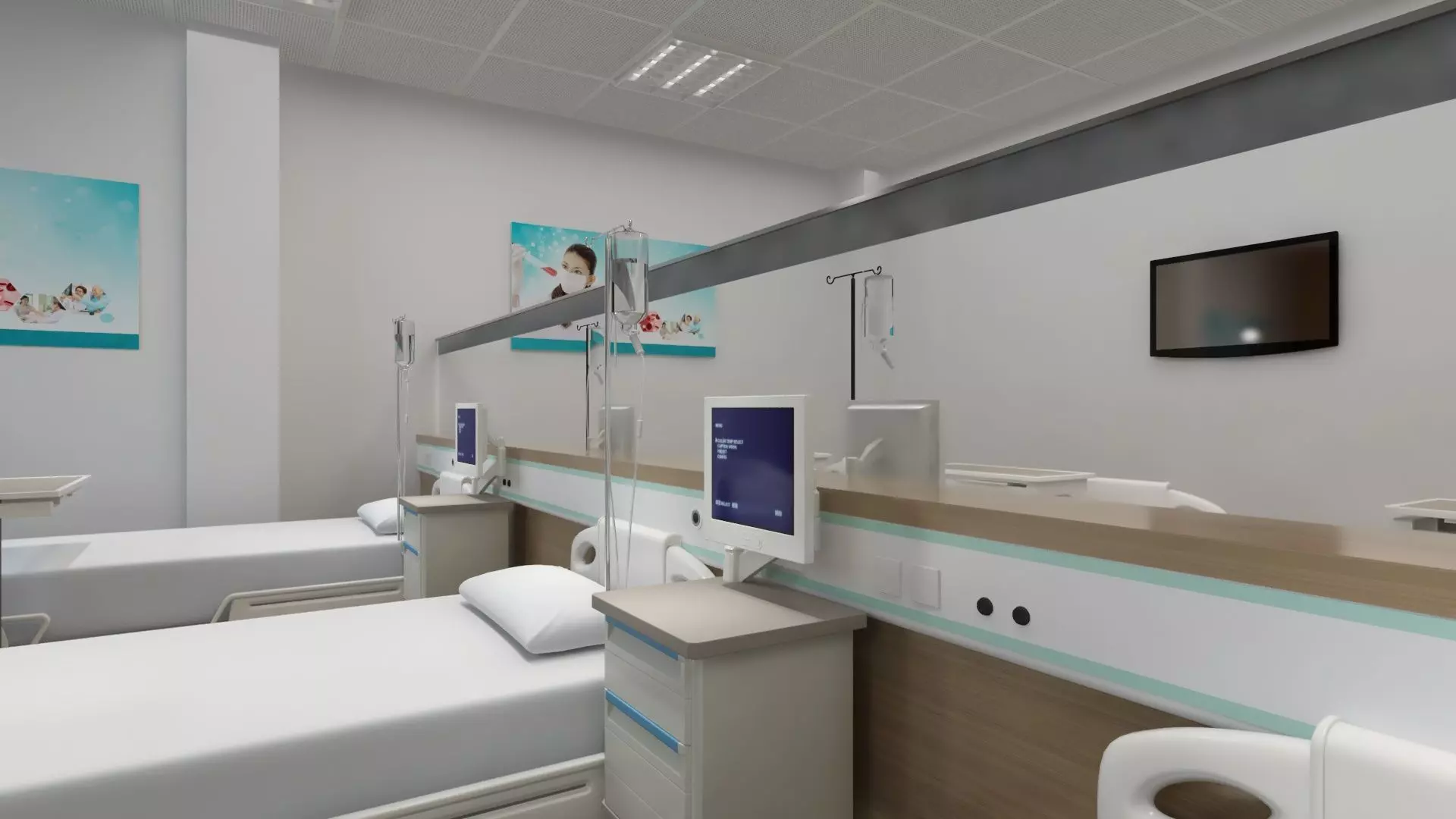 Full Wardroom for 6 Patients 3D model_7