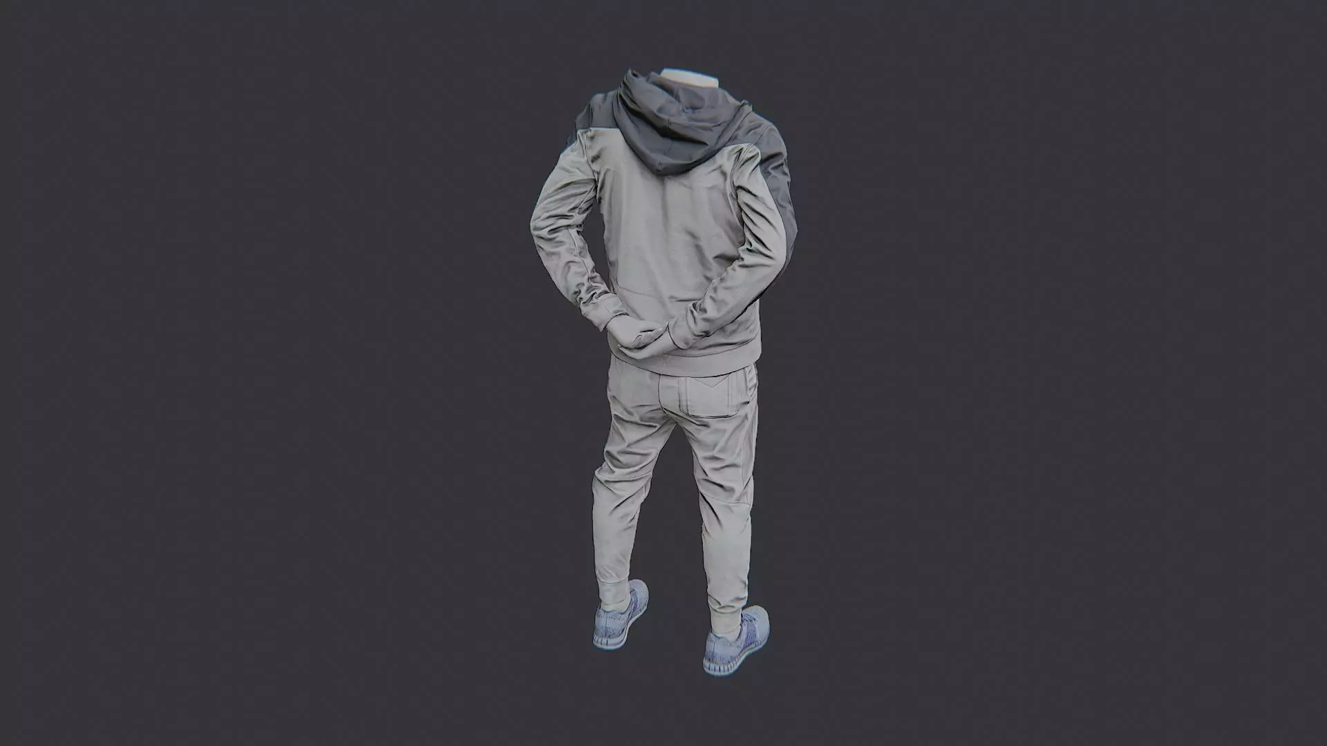Mannequin with hoodie and pants for store display Low-poly 3D model_1