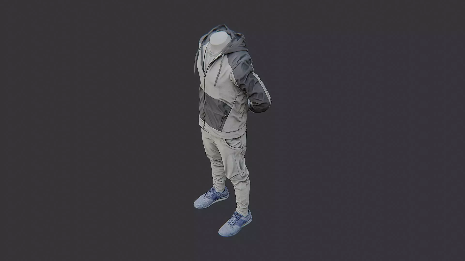 Mannequin with hoodie and pants for store display Low-poly 3D model_3