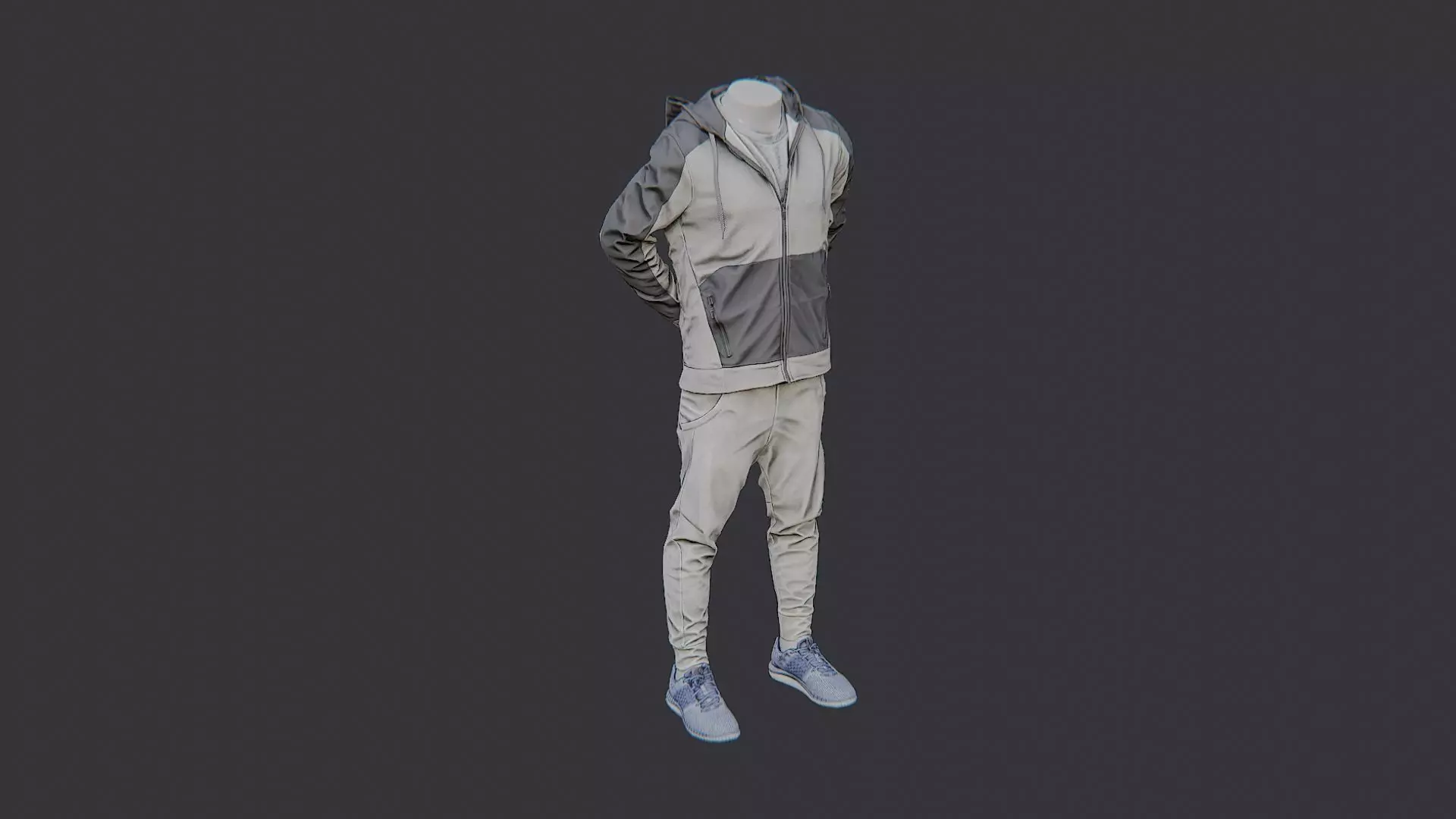 Mannequin with hoodie and pants for store display Low-poly 3D model_2