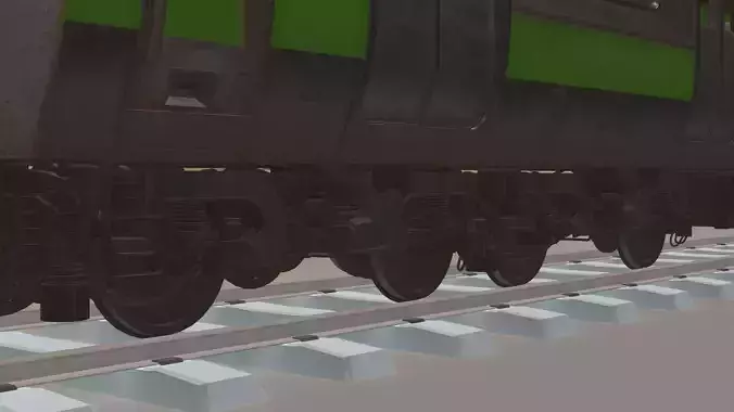 Vintage Station and Train 3D model 4